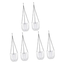 4 pcs Planters Hanging Garden Inch and Self Gray Fence for Chains Hooks Plants Resin Succulent Chain Plant Decorative Pots Round Containers Outdoor Indoor Basket (Whitex3pcs 16.5X15CMx3pcs)