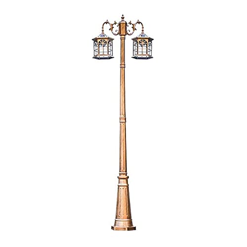 Post Lights Outdoor Lamp Post Lights Outdoor, Lamp Post Lights Outdoor, 2-Light Solar Street Lights Outdoor Waterproof Column Pillar European Victorian High Pole Light Remote Control Classic Glas