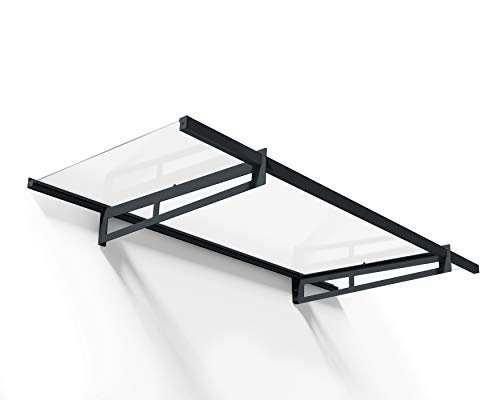 Palram - Canopia Bremen 2050 7' x 3' Door/Window Awning, Gray/Clear