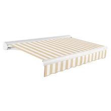 Awntech 8' Full Cassette Manual (8' x 6.5') Retractable Patio Awning, Linen/White Stripe