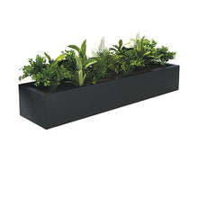 MOFGOE Hanging Flower Pot Planter for Railing, Large Metal Iron Planters, Fully Enclosed Balcony Flower Pot Planting Boxes, for Windowsill, Patio, Porch, Garden Balcony,Black,150x20x13cm