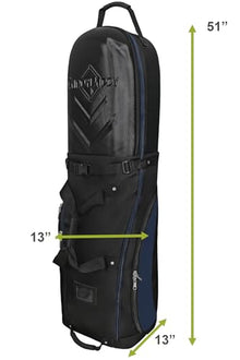 CaddyDaddy Enforcer Golf Travel Bag Soft-Sided Cover with Hard Top Protection Black/Blue