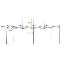 Impact Canopy 10' x 20' Pop-Up Canopy Tent Replacement Aluminum Frame Silver