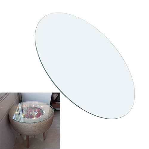 Round Glass Dining Table Top, Circle Tempered Glass Kitchen Table Top Set for 4-6, Glass Table Top Tempered Polished Edge, for Dining Tables, Coffee Tables, Office Desk Tops(Size:90CM(36INCH))