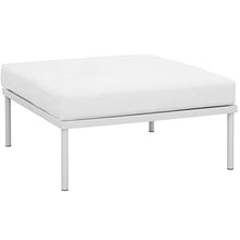 Ergode Harmony Outdoor Patio Ottoman | Weatherproof | Modern Design | Silk Polyester Seat | Powder Coated Aluminum Base | Non-Marking Foot Caps