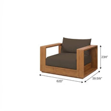 Outdoor Escape Brown Outdoor Patio Acacia Wood Armchair and Ottoman Set, Stylish, Durable Garden Furniture, Comfortable Seating for Patio and Garden