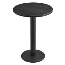 Modway Neo 31 Inch Round Wood Indoor Outdoor Bar Table in Black - High Top Pedestal Bistro Table for Patio Or Kitchen