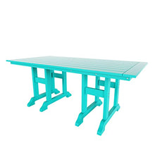 WO Outdoor Adirondack Dining Chair Table 7 PCS Set Retro Aesthetic Furniture for Outside Restaurant Dining, Home, Balcony, Terrace, Lawn, Pool, Deck, Garden (Turquoise)