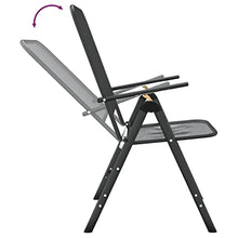 HKLGBVCR Folding Patio Chairs 4 Pcs, Iron Frame Outdoor Chairs with 7-Position Reclining Backrest, Expanded Metal Mesh Anthracite, Foldable Seating for Outdoor Space