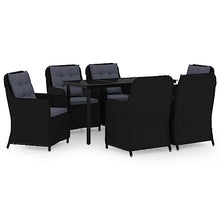 AJSEOYBS Outdoor Patio Set,Outdoor Garden Furniture,7 Piece Patio Dining Set Black,for Deck, Patio, Garden, Poolside, Backyard