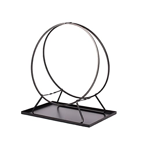 DJVHSRI Firewood Rack Fireplace Wood Structure Fireplace Accessories Wood Stacking Indoor and Outdoor Firewood Racks Black Iron Metal Frame Log Rack,