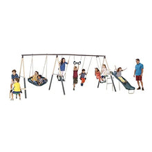 XDP RECREATION Deerfield Outdoor Playground Swing Set Green and Tan