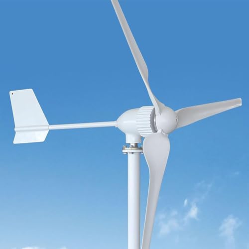 KK-GAL 1000W Wind Turbine Generator, Home Windmill Generator, Wind Power Turbine Generator, 3 Blades Auto Adjust Windward Direction, for Boats, Gazebos, Cabins, Homes Or Industrial,1000w 24v