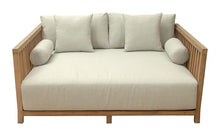 Zuo Teras Daybed Gray, Brown Bed, Modern Style, Patio Furniture, Outdoor Fabric, Seats up to 2, Acacia Wood, Outdoor Living, 65" W x 62.2" D x 31.5" H, Non-Stackable