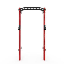 PRx Performance Profile® PRO Squat Rack with Kipping Pull Up Bar Red with Multi-Grip Bar