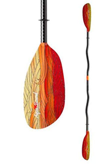 AQUA BOUND Whiskey Fiberglass Bent Shaft 2-Piece Kayak Paddle Fuego