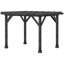 Outsunny 12' x 10' Weather-Resistant Cedar Wood Patio Pergola Black
