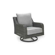 Signature Design by Ashley Elite Park Outdoor Lounge Chair, 360-Degree Swivel, Resin Wicker Over Aluminum Frame, Fade-Resistant Nuvella® Cushions, Gray