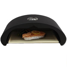 DOJBK 12in Fuel Pizza Oven, Outdoor Portable Oven, Built-in Thermometer, with Pizza Stone, Maximum Temperature Can Reach 520°, for Outdoor Cooking, Home, Party