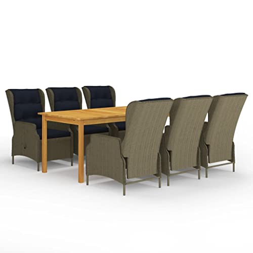 AJSEOYBS Outdoor Patio Set,Outdoor Garden Furniture,7 Piece Patio Dining Set Brown,for Deck, Patio, Garden, Poolside, Backyard
