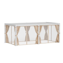 COSIEST 10'x20' Outdoor Louvered Pergola with Adjustable Roof, Netting & Curtains, Hardtop Gazebo Sun Shade White