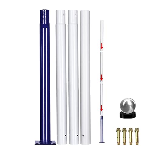 XYIANG Outdoor Street Light Pole, Solar Lamp Posts for Outdoor Light, Universal Metal Light Post, for Backyard, Patio, Walkway, Street - 7Ft/10Ft/13Ft Tall(Blue-4M/13Ft)