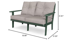 POLYWOOD® Lakeside Settee, Green/Weathered Tweed