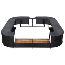 Square Spa Surround Black 105.5"x105.5"x21.7" Poly Rattan