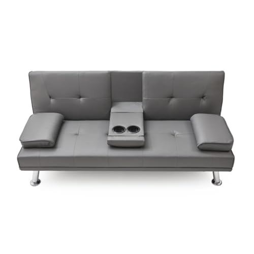 YWMLFZ Leather Multifunctional Folding Sofa Bed for Office with Coffee Table for Outdoor Backyard Gardens