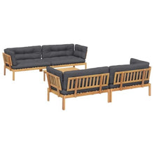 IBUQDDV 5 Piece Patio Pallet Sofa Set with Cushions Solid Wood Acacia Includes 1 Table and 4 Sofas for Outdoor Relaxing Durable Modular Furniture