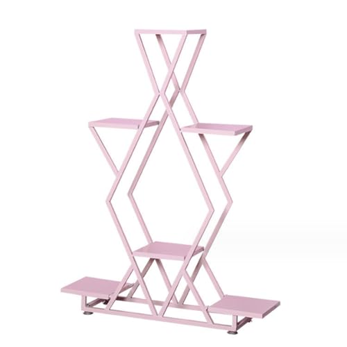 6 Tier Indoor Plant Stand Tall Flower Rack Outdoor Ladder Plant Shelf With Metal Cream Style Flowerpot Stand Floor Standing Flower Stand Creative Plant Display Rack For Terrace Balcony Courtyar