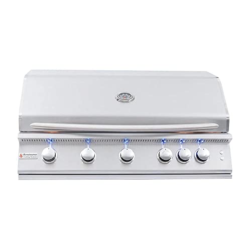 RCS Premier Series 40-Inch 5-Burner Built-In Propane Gas Grill With Rear Infrared Burner & Grill Lights - RJC40ALLP