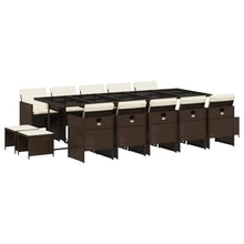 DYRJDJWIDHW Front Porch Furniture,Wicker Chair,Bistro Set,Outdoor Patio Furniture,15 Piece Patio Dining Set with Cushions Brown Poly RattanSuitable for Patio, Garden, Gazebo Low