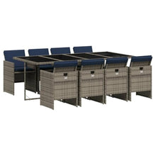 DYRJDJWIDHW Outdoor Seating,Porch Chairs,Outdoor Rocking Chair,9 Piece Patio Dining Set with Cushions Gray Poly RattanSuitable for Patio, Garden, Gazebo Low