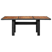 LPERTGFHU 11 Piece Patio Dining Set with Poly Rattan Chairs and Sunloungers, Outdoor Furniture Set with Acacia Wood Table, Black