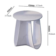 WAOCEO Side Table 17.7'' Side Table, White End Table Ideal for Living Room Bedroom, Plant Stand for Balcony,Side Tables Small Coffee Table for Indoor & Outdoor End Table