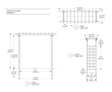 VITA Carolina Grande Garden Arbor, Brown Embossed Vinyl Outdoor Garden Arch with Classic Lattice Panels for Climbing Plants, Roses & Vines, Weather-Resistant Maintenance-Free Arbor Trellis, VA84075