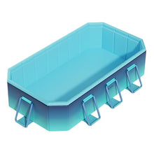 Framed Swimming Pools Above Ground Foldable Outdoor Kiddie Pools Rectangle with Slide Includes Patches with Sturdy Support for Backyard Beach(A,3m/10ft)