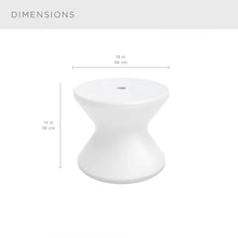 Ledge Lounger in-Pool Side Table with 2” Umbrella Hole - White Tanning Ledge Furniture for in-Water Use up to 10” Deep - UV20 Rated Resin, No-Rust Pool Deck Furniture for Baja Shelves & Sun Shelves