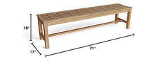 Anderson Teak BH-471B Casablanca 4-Seater Teak Backless Bench, Brown