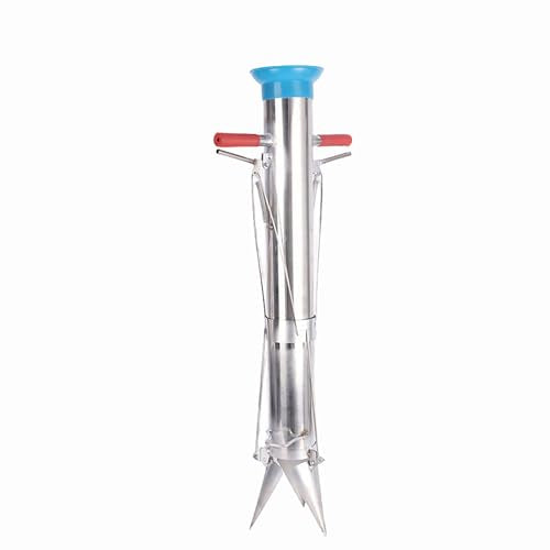 GYPSYFY Stainless Steel Seedling Transplanter Long Handled Bulb Planter Tool Manual Vegetable Transplanting Tool Stand Up Weeder Sod Plugger for Garden Outdoor Planting Blue