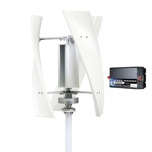 HUIZHITENGDA 3000W Vertical Wind Turbine Kit, 220V-12V Waterproof IP67 3 Phase AC Permanent Magnet Generator with MPPT Charge Controller Suitable for Wind/Solar Power,48v