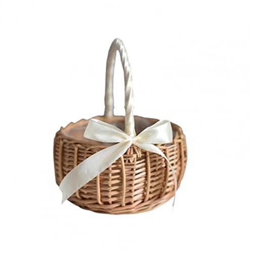 Storage Basket,Small Picnic Flower Woven Hand-Held Wicker Decorative for Home