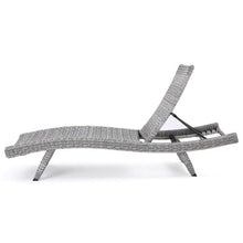 Christopher Knight Home Crete Outdoor Wicker Chaise Lounge Set of 4 Grey