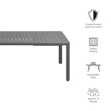 Modway Tahoe Extendable Outdoor Patio Dining Table for 6-8 People in Gray
