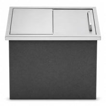 Bario Stainless Steel Drop in Ice Chest 22 x 17 x 12 in, Built-in Ice Cooler with Sliding Cover and Drain for Outdoor Kitchen Bar