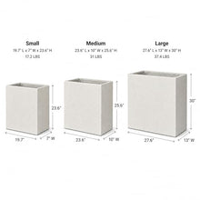 Set of 3 Rectangular Polystone Indoor/Outdoor Planters, White