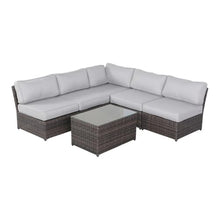 callmego Wicker Outdoor Seating Set with Cushions for Patio and Backyard Use