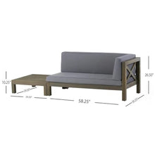 Outdoor Corner Loveseat Set with Coffee Table for Patio and Backyard Use