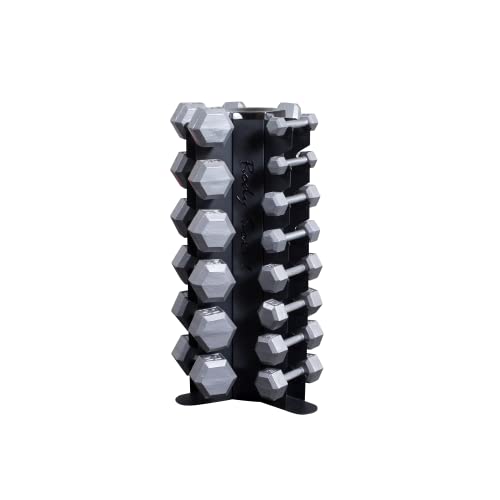 Body-Solid Hex Dumbbell Set with Rack Black/Grey